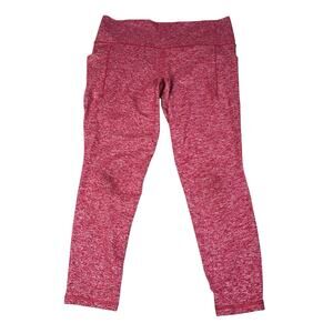 Athleta Leggings Pink Womens XL High-Rise Heathered Pull-On Activewear Pockets